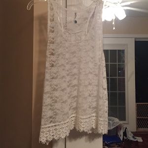 White Flower Tank Top